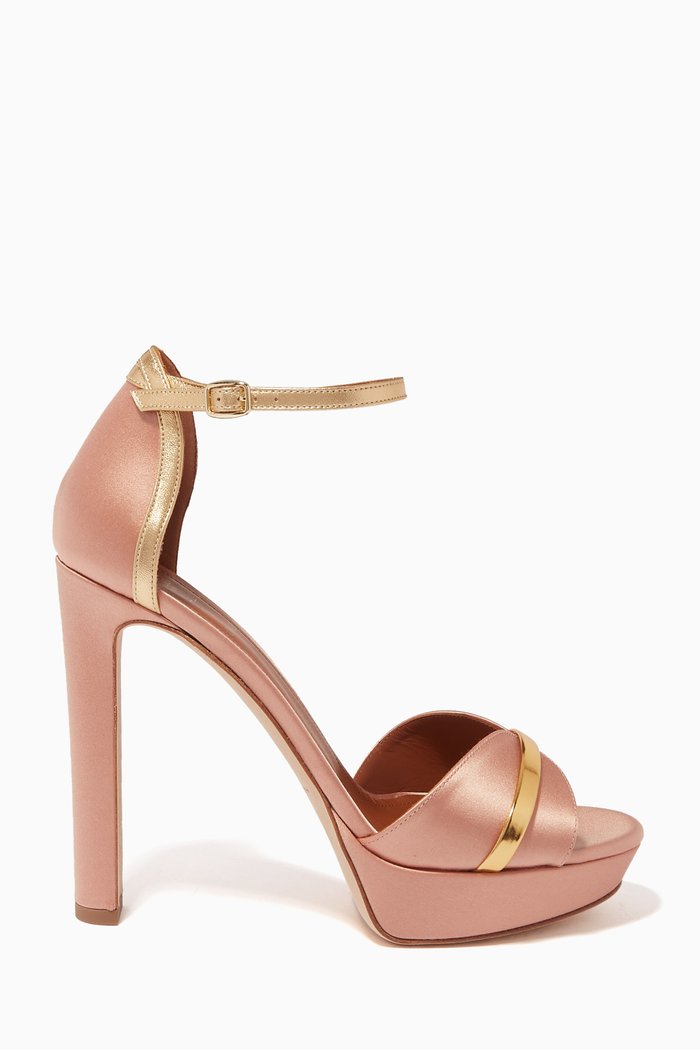 

Miranda 125 Platform Sandals in Satin & Metallic-leather, Pink