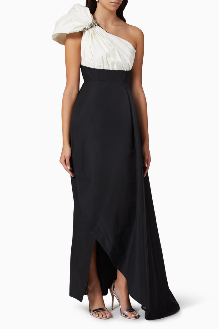 

Manuela One-shoulder Maxi Dress, Black