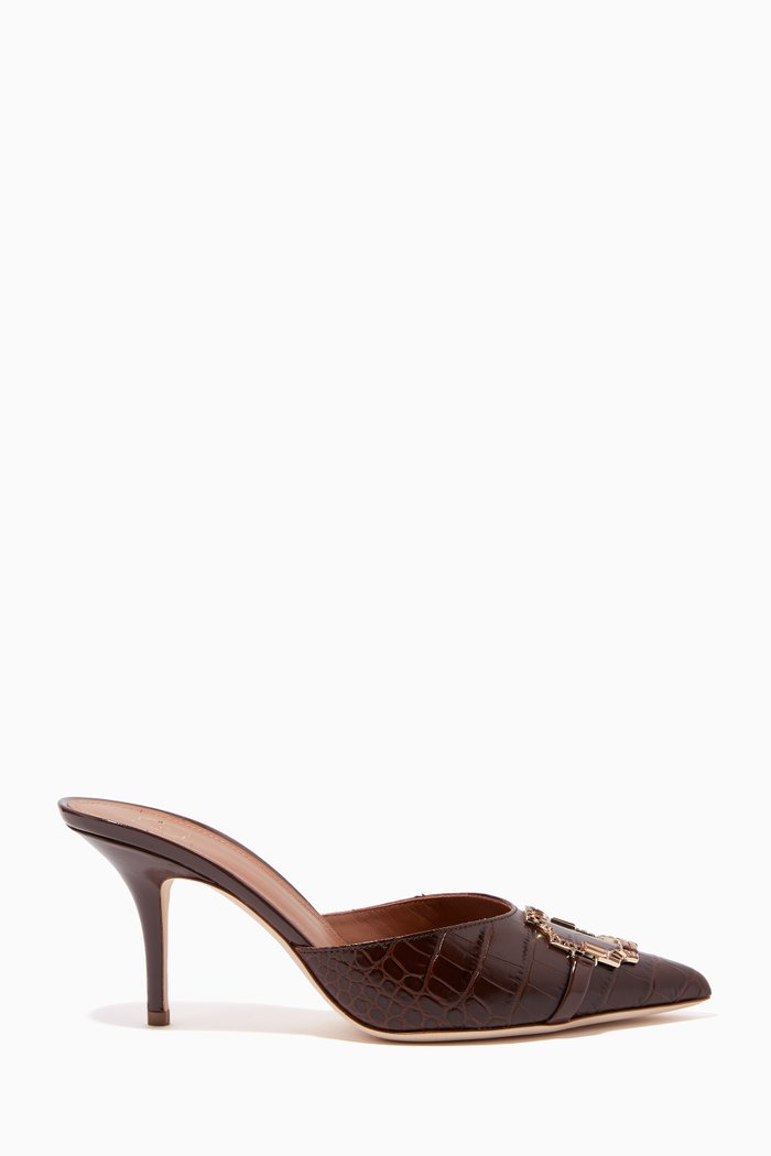 

Missy 70 Mules in Croc-embossed Leather, Brown