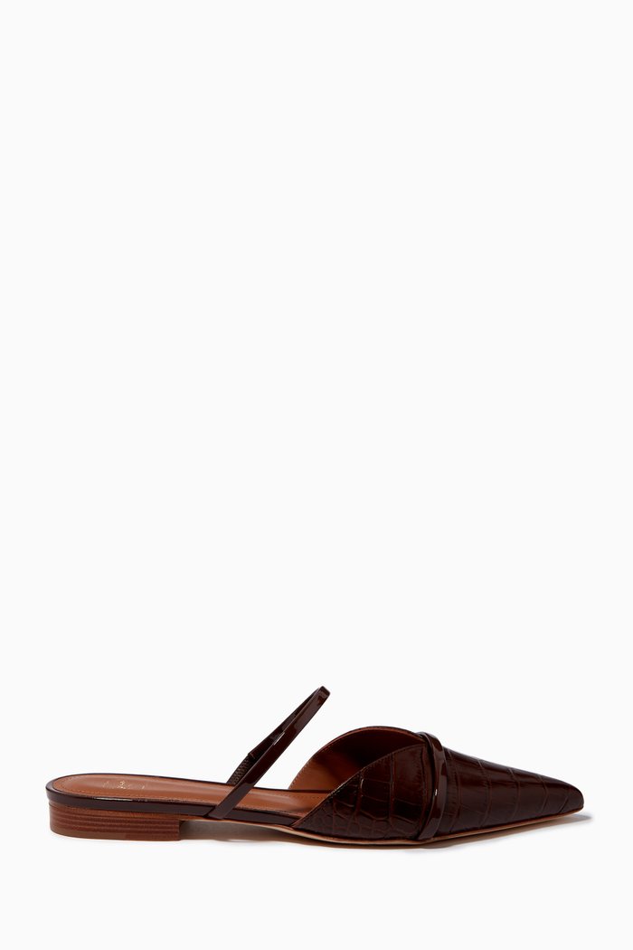 

Frankie Flats in Croc-embossed Leather, Brown