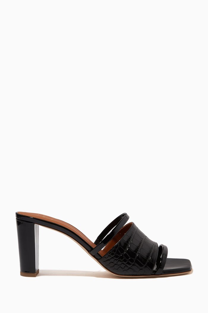

Demi 70 Mules in Croc-embossed Leather, Black