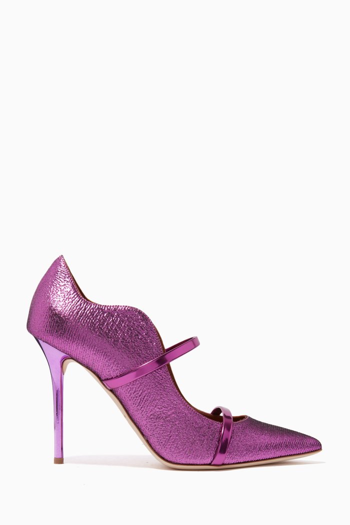 

Maureen 100 Pumps in Lurex and Leather, Purple