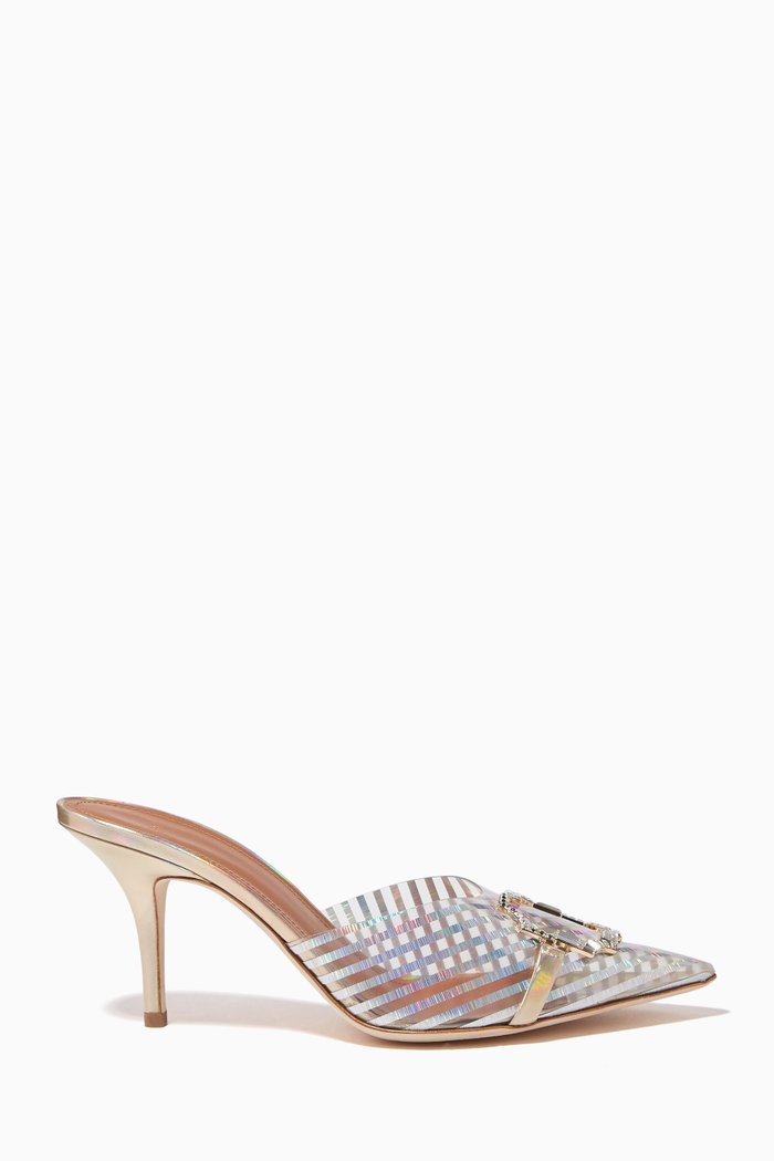 

Missy 70 Holographic Mules in PVC, Silver