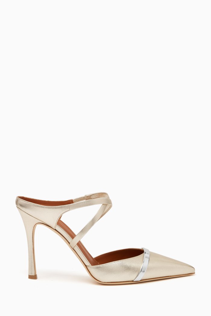 

Yoana 80 Mules in Metallic-leather, Gold