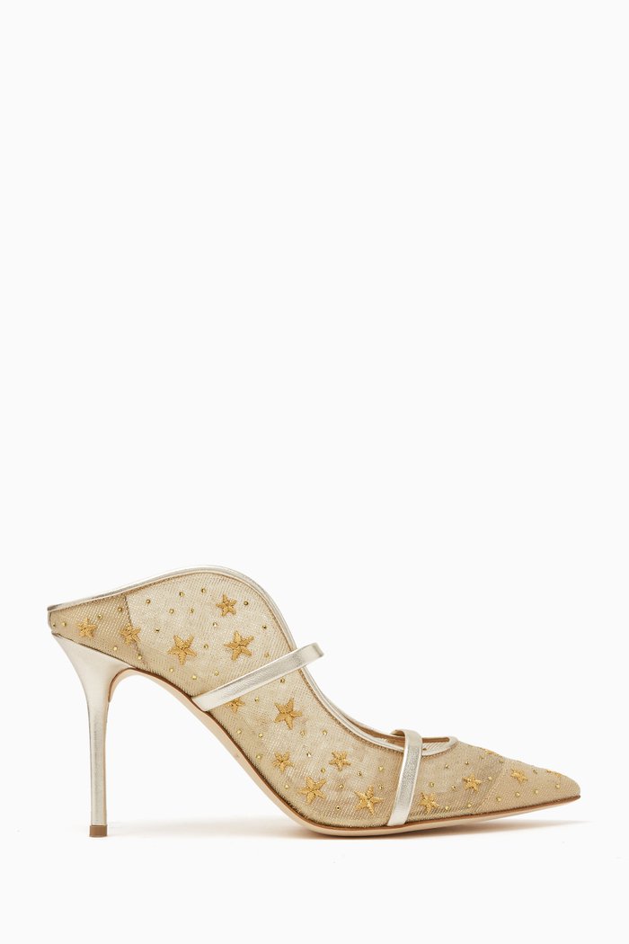 

x L'Atelier Nawbar Maureen 85 Mules in Mesh, Gold