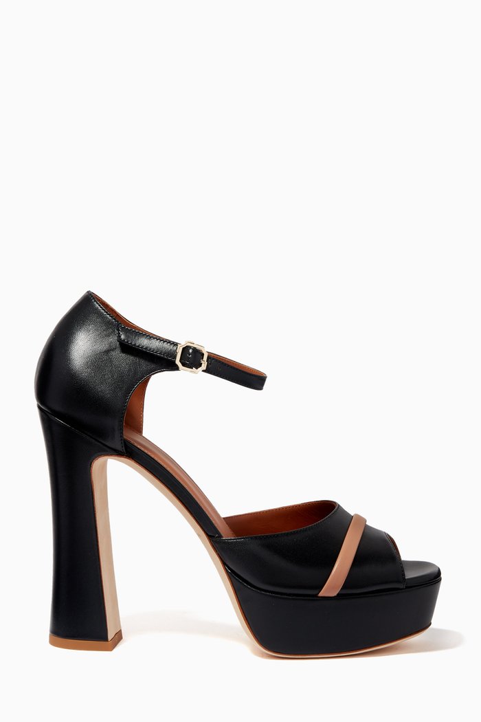 

Yuri 125 Platform Heel Sandals in Nappa Leather, Black