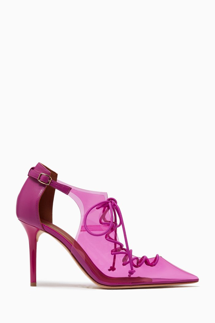 

Montana 85 Lace-up Pumps in Leather and PVC, Purple