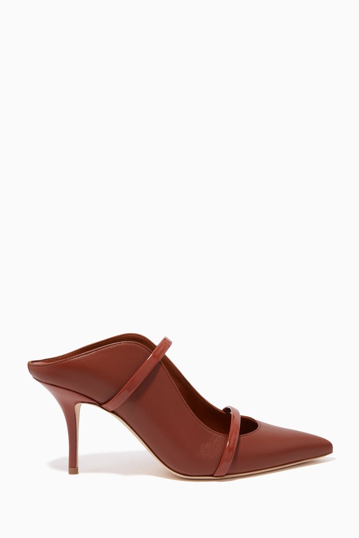 Maureen 70 Mules in Leather, Brown
