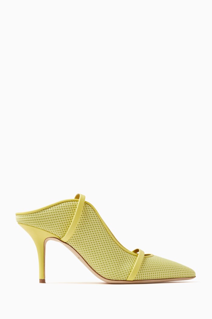 

Maureen 70 Mules in Cotton Mesh, Yellow
