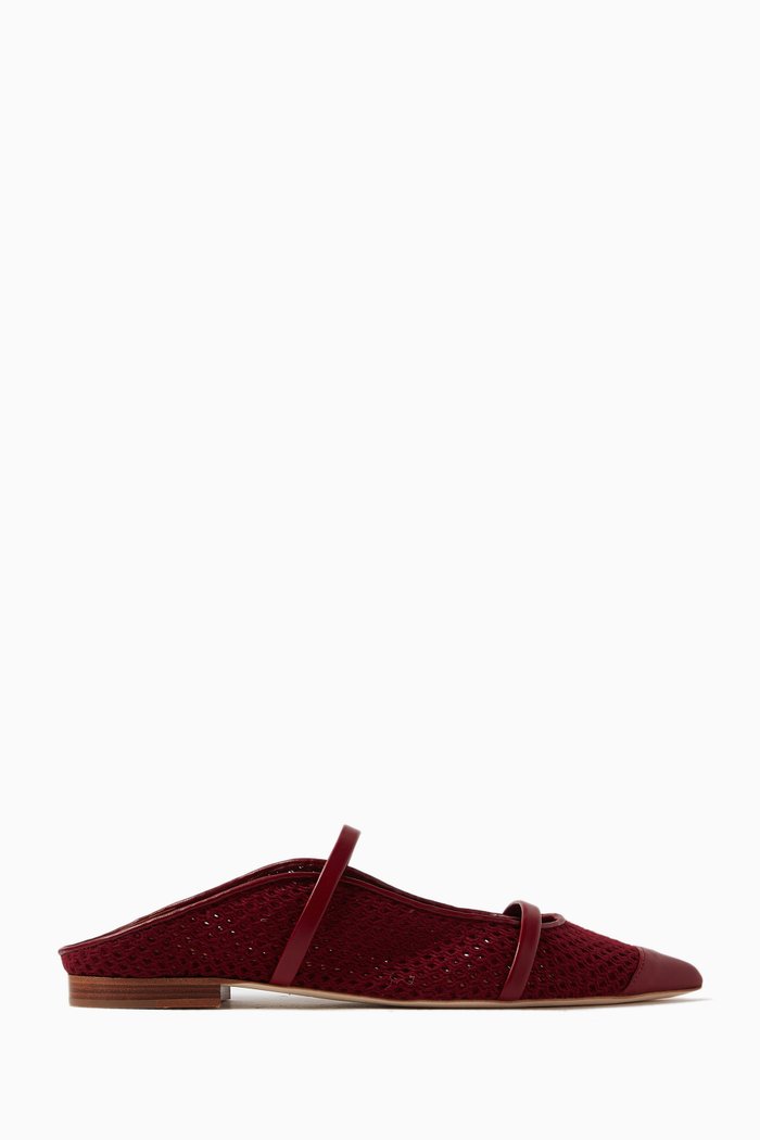 

Maureen Slippers in Cotton Knit Mesh, Burgundy