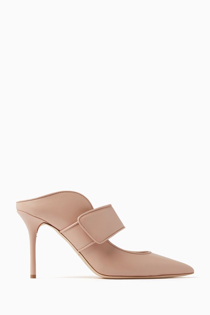 

Helene 85 Stiletto Mules in Nappa Leather, Neutral