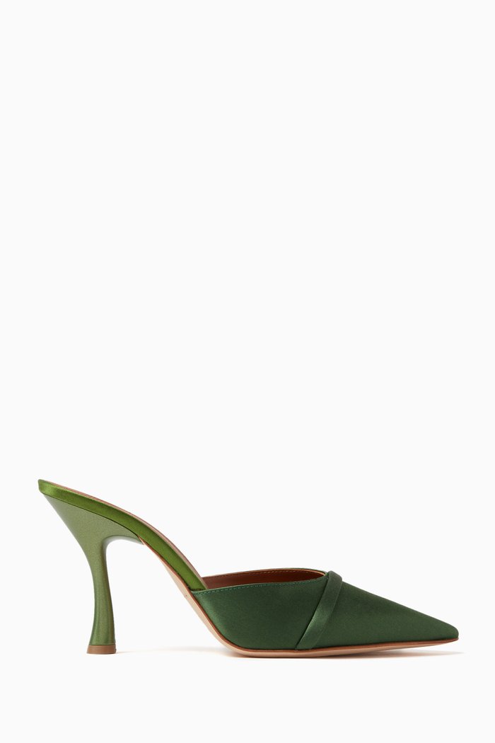 

Joella 90 Mules in Satin, Green
