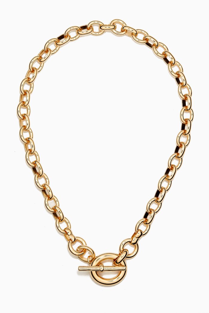 Portrait Chain Necklace in 14kt Gold-plated Brass