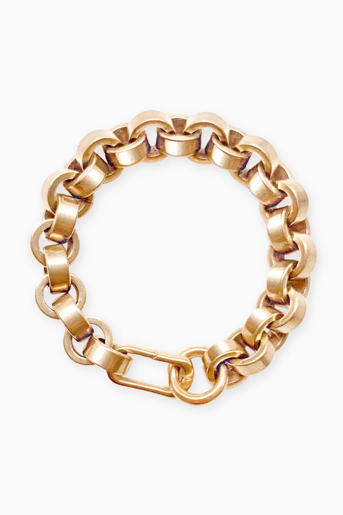 

Claudia Flat Chain Bracelet in 14kt Gold-plated Brass