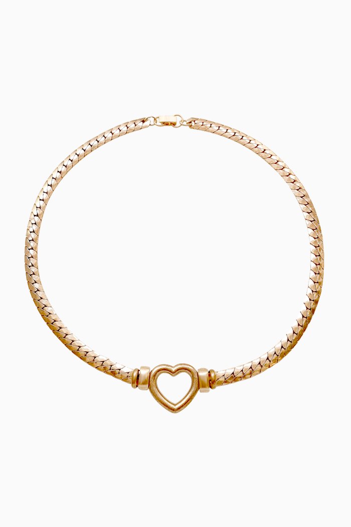 

Gemma Herringbone Necklace in 14kt Gold-plated Brass