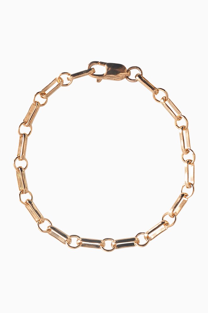

Bar Chain Anklet in 14kt Gold-plated Brass