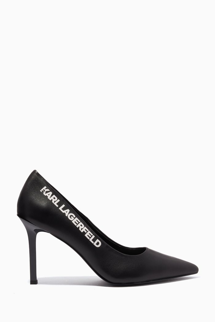 

Sarabande Karl Tape Court Pumps in Leather, Black
