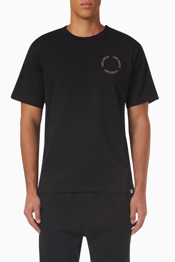 Circle 2.0 Logo T-shirt in Pure Cotton, Black