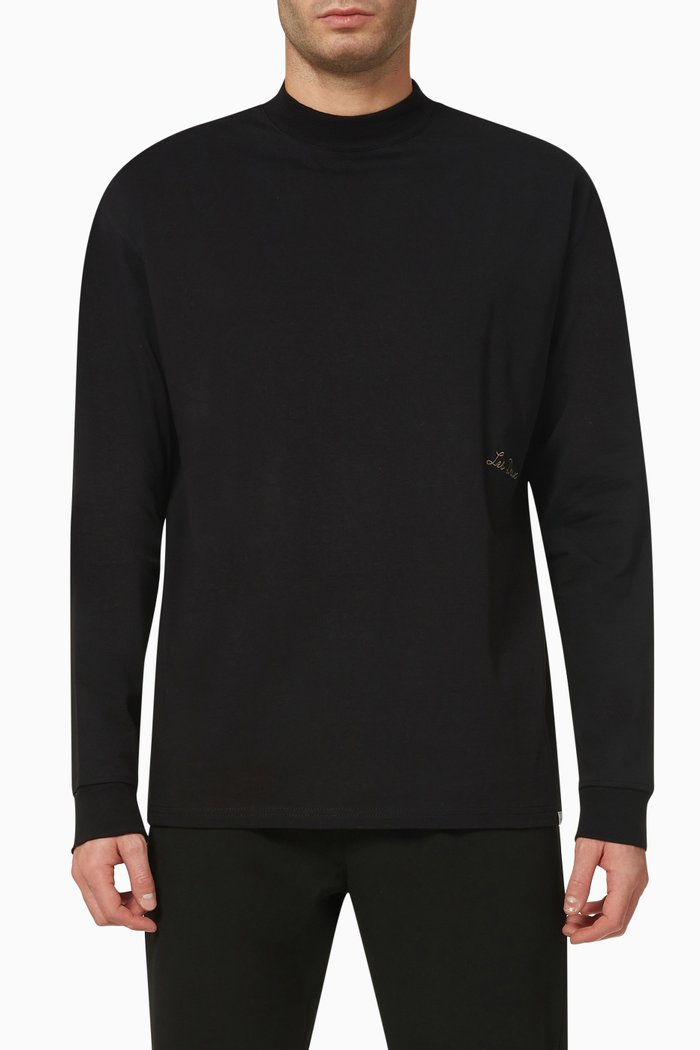 

Clark Mockneck T-shirt in Recycled Cotton, Black