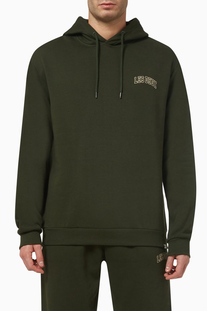 

Blake Logo Hoodie in Pure Cotton, Green