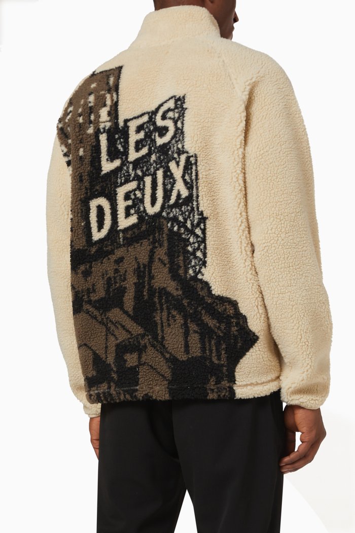 

Zip-up Track Jacket in Jacquard Pile, Multicolour