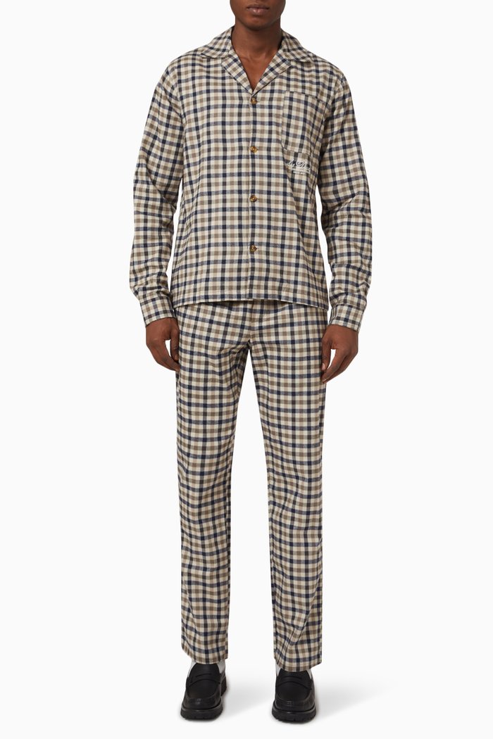 

Ludwig Flannel Pyjama Set in Brushed Cotton, Multicolour