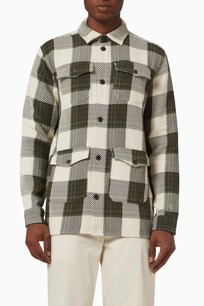 

Jesse Checked Overshirt in Recycled Twill, Multicolour