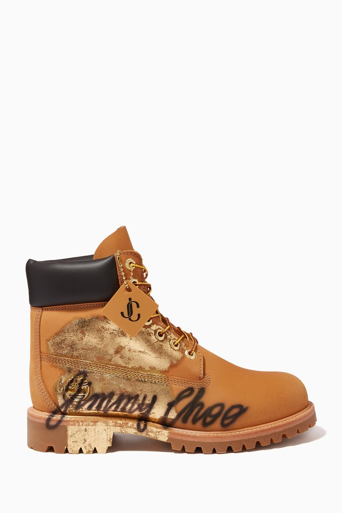 

x Timberland 6" Graffiti-logo Ankle Boots in Leather, Neutral