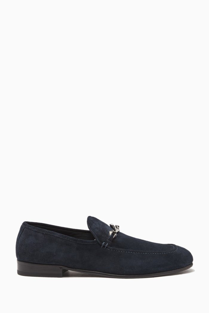 

Marti Reverse Loafers in Suede, Blue