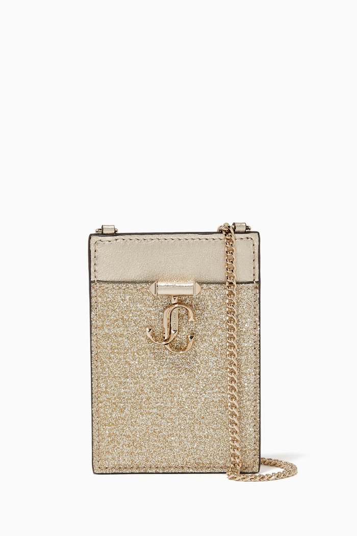 

Glitter Chain Card Holder, Silver