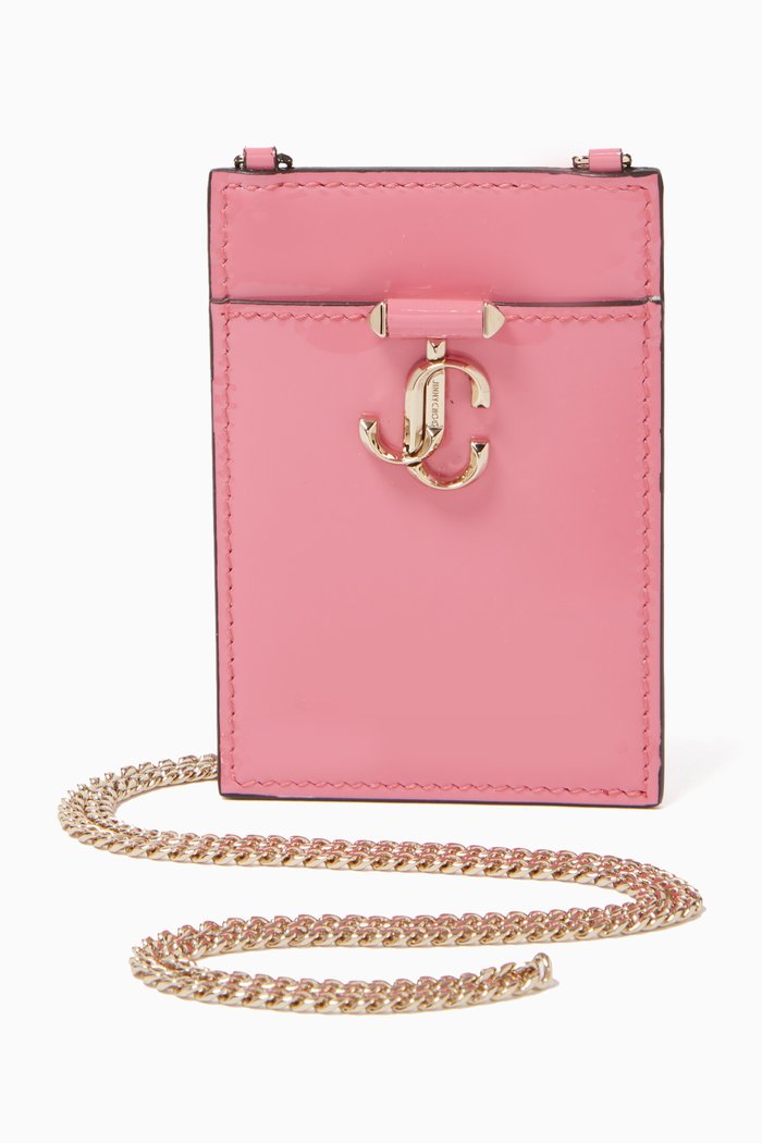 

Cardholder with Chain in Patent Leather, Pink