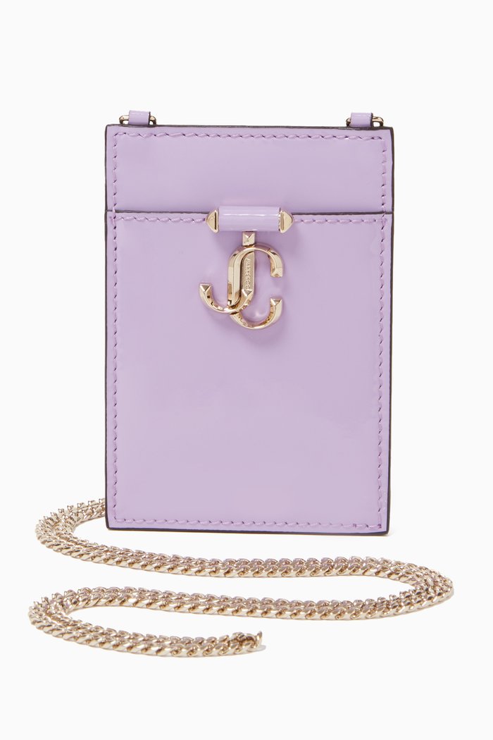 

Cardholder with Chain in Patent Leather, Bright purple