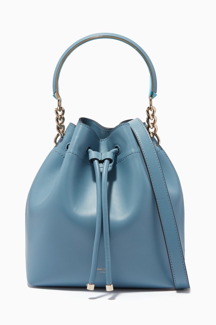 

Bon Bon Bucket Bag in Shiny Smooth Leather, Blue