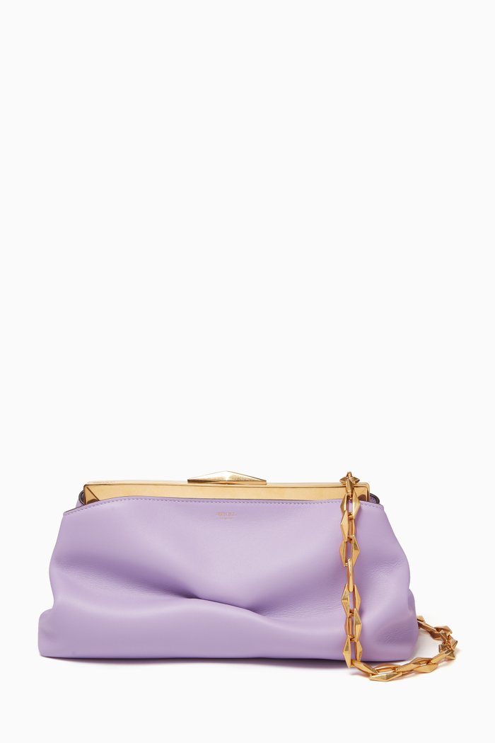 

Diamond Frame Clutch Bag in Nappa, Bright purple