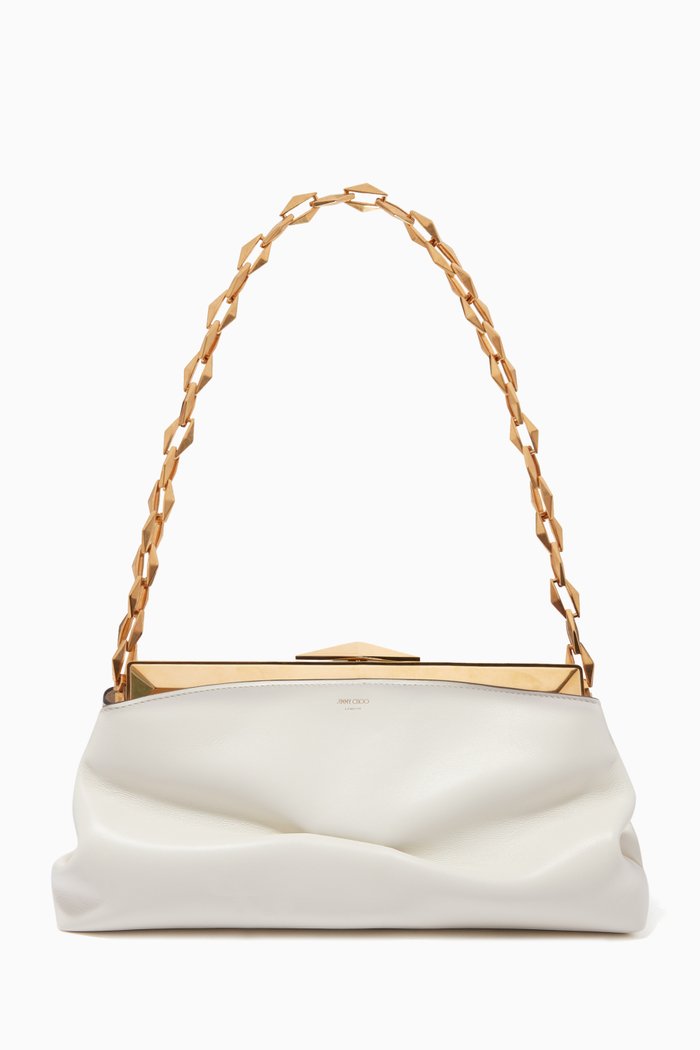 

Diamond Frame Clutch Bag in Nappa, Gold