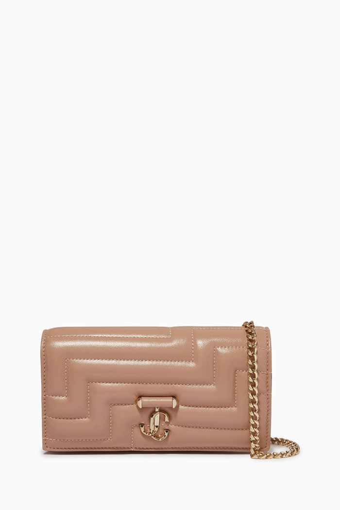 

Avenue Chain Wallet in Quilted Nappa, Pink