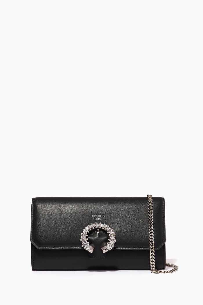 

Chain Wallet in Smooth Calfskin, Black