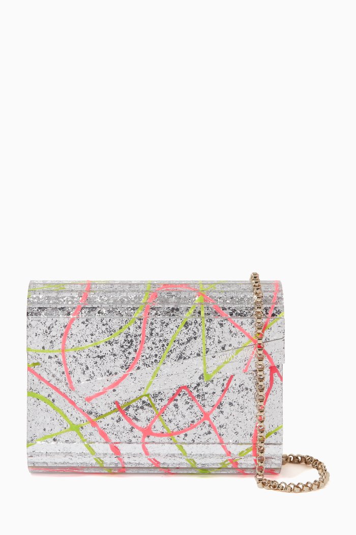 Candy Neon Clutch Bag in Acrylic, Multicolour