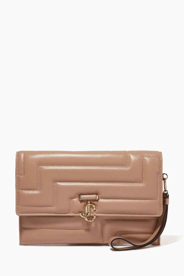 

JC Square Avenue Envelope Pouch in Quilted Nappa, Pink