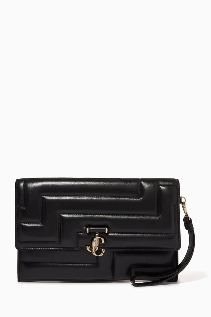 

JC Square Avenue Envelope Pouch in Quilted Nappa, Black