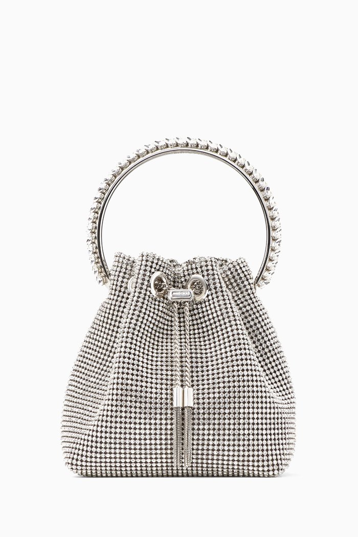 

Bon Bon Bucket Bag in Crystal Mesh, Silver