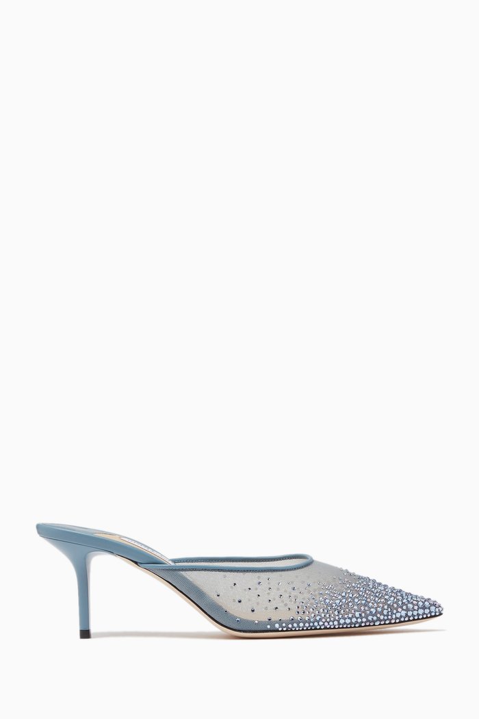 

Rav 65 Mules in Degradé Crystal Mesh, Blue