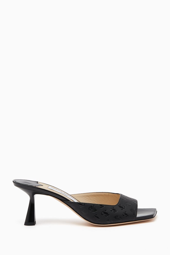 

Zania 65 Mules in JC Monogram Leather, Black
