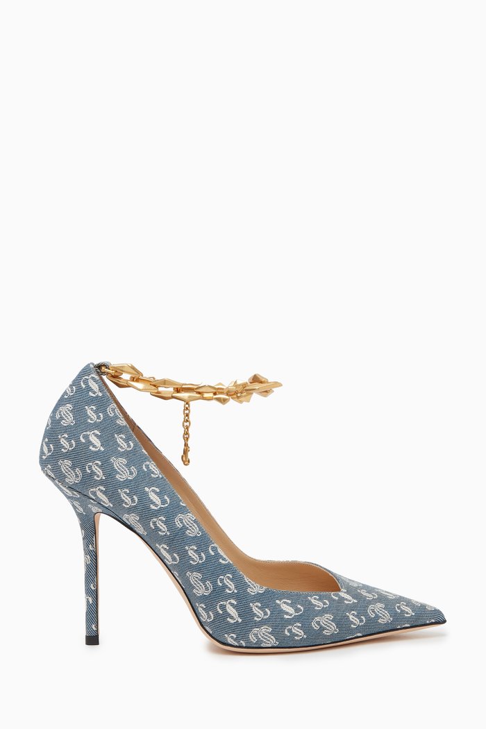 

Diamond Talura 100 Pumps in JC Monogram Denim, Blue