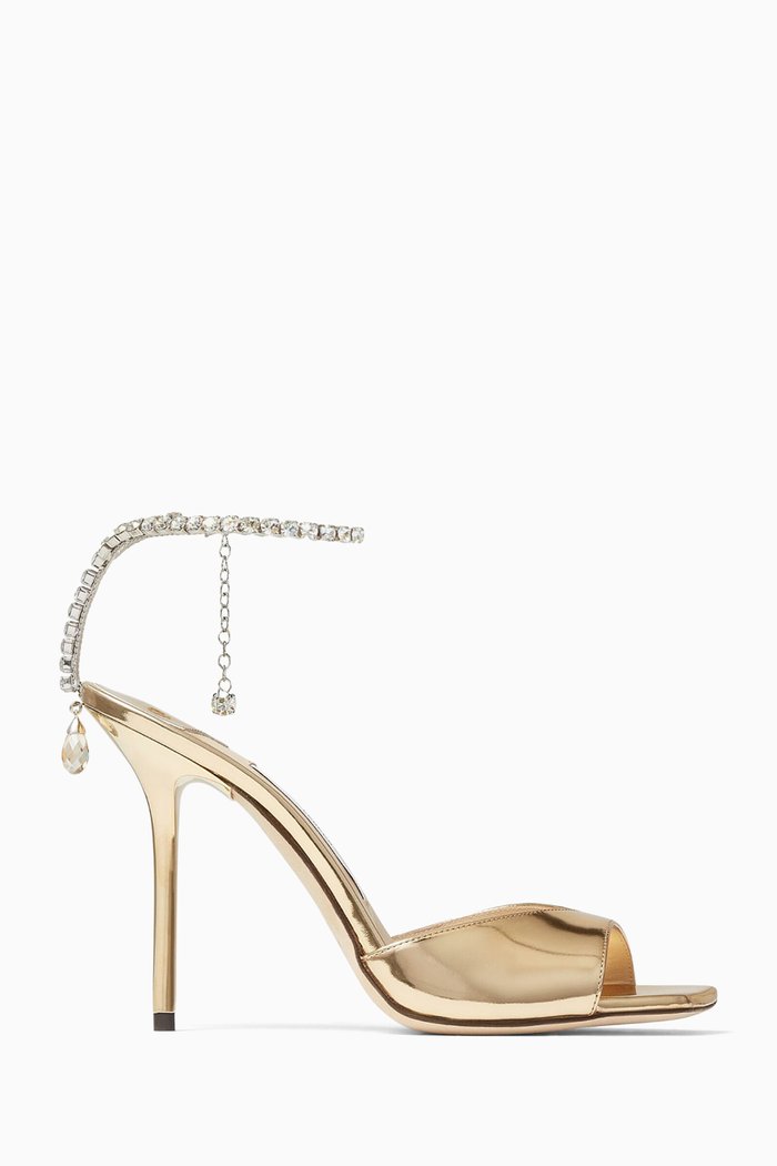 

Saeda 100 Sandals in Metallic Leather, Gold