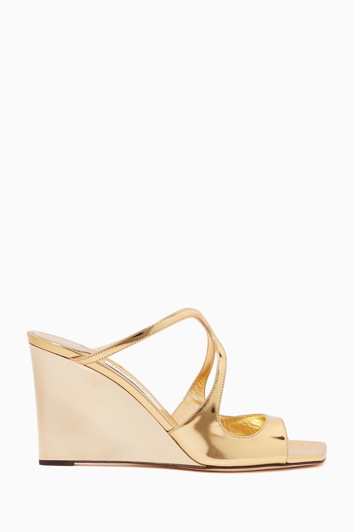 

Anise Wedges in Leather, Gold