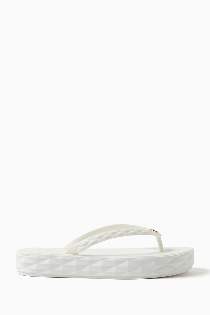 Diamond Slip-on Flip Flops in Rubber, White