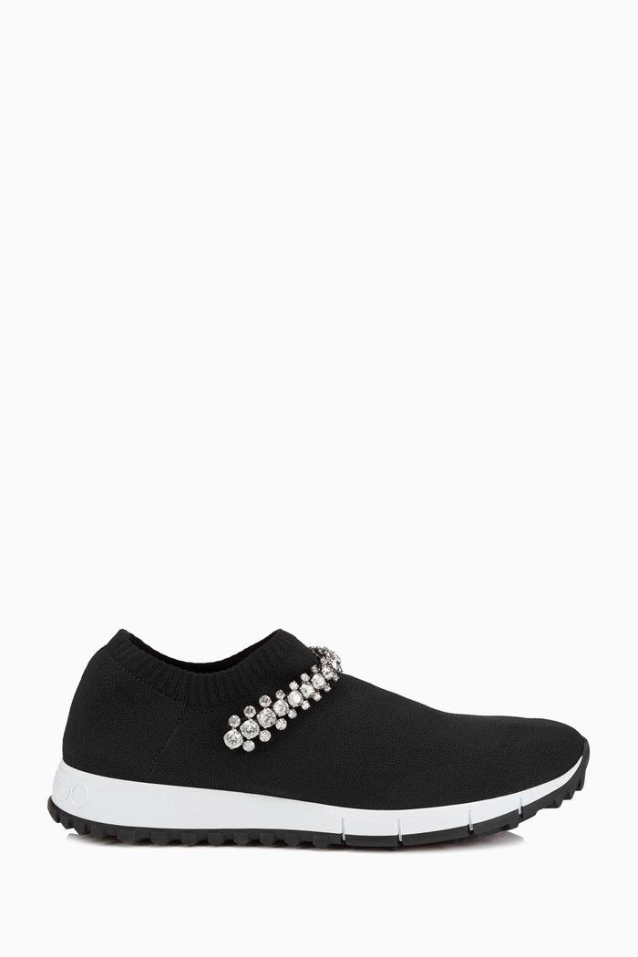 

Verona Crystal-embellished Sneakers in Fabric-knit, Black