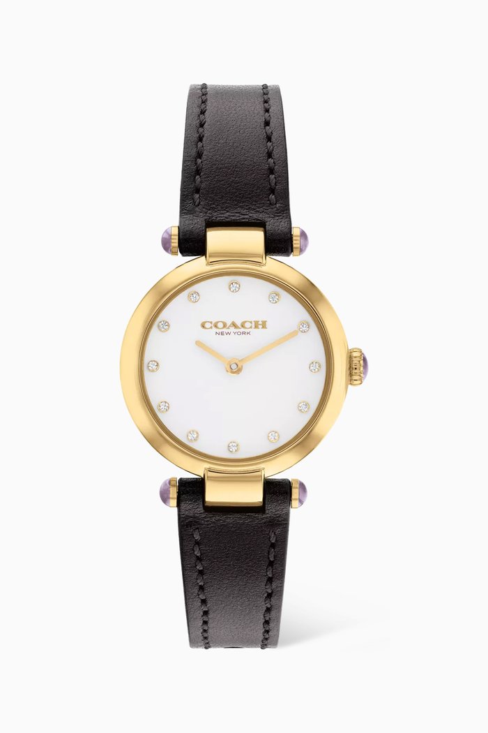 

Cary Quartz Steel & Leather Watch, 26mm, Black