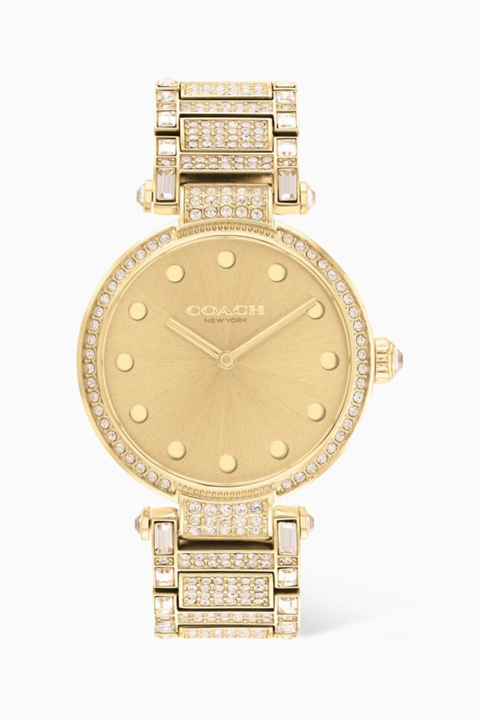 

Cary Quartz Crystal-embellished Steel Watch, 34mm, Gold
